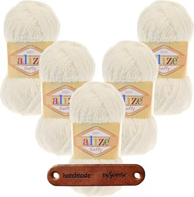 Produktbild von 5 x ALIZE Softy 62 Light Cream mit Label