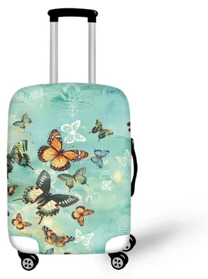 Image de Housse de protection pour valise, de 18 à 32 pouces, motif papillon vintage, idéale pour les voyages