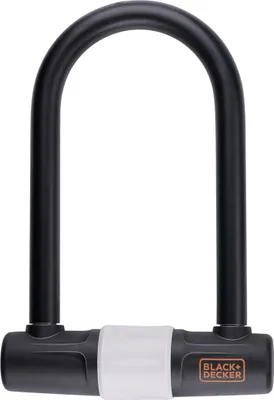 Image de BLACK+DECKER Antivol à étrier Antivol vélo / scooter / moto - ⌀ 14 x 25 cm - 3 clés de rechange