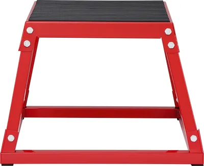 Produktbild von SucceBuy Plyometrische Sprungbox, 12 Zoll, Stahlplattform für Heimtraining im Fitnessstudio, rutschfest, rot, für Krafttraining