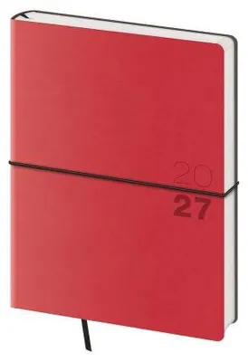 Obrázek produktu pro Týdenní diář B6 Flexio červený s gumičkou (DFO433-2-27)