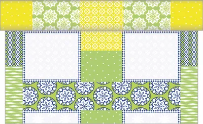 Produktbild von Sovie HOME Tischläufer Selina in Gelb-Grün aus Linclass® Airlaid 40 cm x 4,80 m, 1 Stück - Mediterran Zitronen