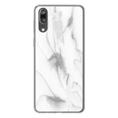 Produktbild von MuchoWow® Handyhülle Schutzhülle Hülle für Huawei P20 Marmor - Grau - Weiß - Abstrakt - Marmoroptik Silikon Softcase Handy Hülle - Hardcover