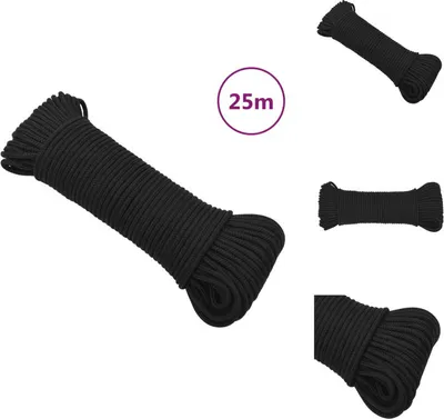 Produktbild von vidaXL Bootsseil Schwarz 4 mm 25 m Polypropylen -  Seile