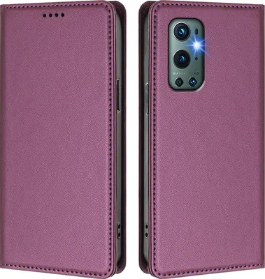 Image de Housse de téléphone portable pour OnePlus 9 Pro, Cuir synthétique à rabat antichoc Housse magnétique avec support Violet
