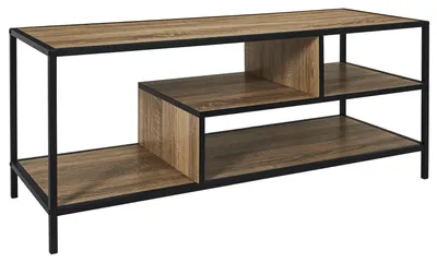 Zdjęcie produktu dla Szafka RTV loftowa industrialna 110 cm drewno metal czarna do salonu
