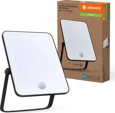 Produktbild von Ledvance LED Fluter Floodlight Essential Schwarz IP65 30W 2850lm Tageslichtweiß 6500K Bewegungsmelder