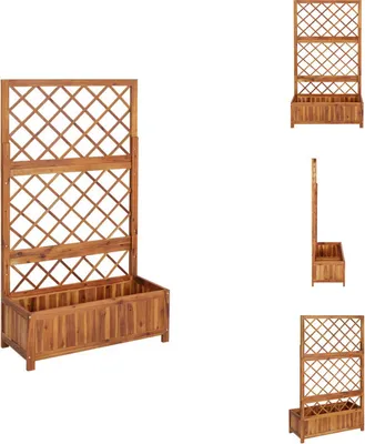 Image de vidaXL Lit surélevé avec treillis 85x38x150 cm Bois massif Acacia - Pots de fleurs & Jardinières