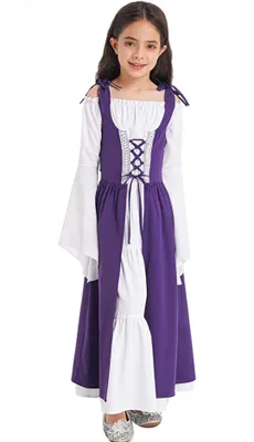 Produktbild von Mädchen Mittelalter Kostüm Gr. 170-176 Cm Kinder Trachtenkleid für  Halloween Fasching Kostüme Verkleidung