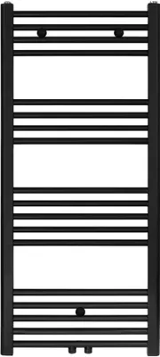 Produktbild von Badheizkörper - Mittelanschluss Schwarz Matt Gebürstet - 1200 x 400 (HxB)-458W