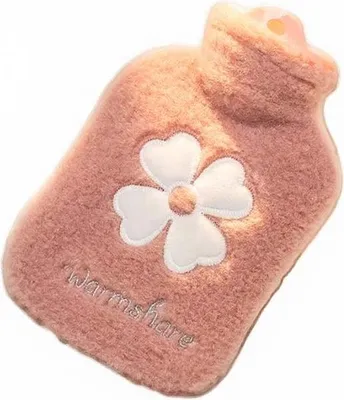 Produktbild von 500ml Wärmflasche mit Plüschhülle in Rosa - Explosionsgeschütztes Design & kuschelige Wärme für behagliche Entspannung