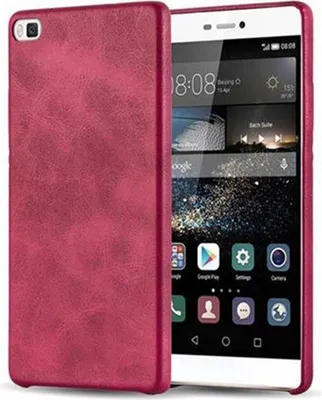 Produktbild von Cadorabo Schutzhülle für Huawei P8 Hülle in Rot Hard Case Handyhülle Kunstleder Etui