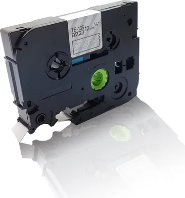 Produktbild von Print-Klex Schriftband kompatibel kompatibel mit Bother Ptouch TZE-135 P-Touch D400 Series D400 VP D450 VP D600 VP E100 VP E300 VP E500 VP E550W 12mm x 8 m TZ135 Label Tape white