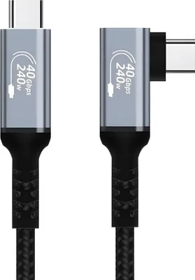 Immagine prodotto di INF Cavo USB4 240W con Connettore Angolato Type-C, Ricarica Rapida e Dati 0,5 metri