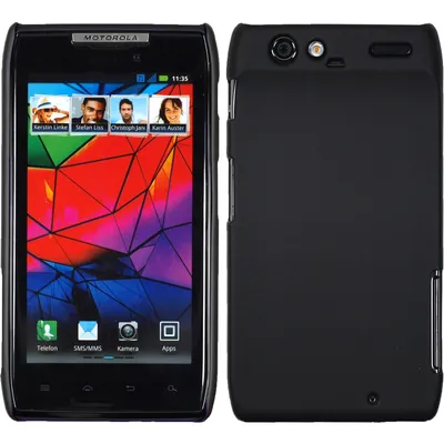 Produktbild von PhoneNatic Case kompatibel mit Motorola Razr - Hülle schwarz gummiert Hard-case + 2 Schutzfolien