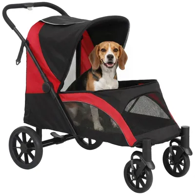 Productafbeelding van PawHut hondenwagen, hondenbuggy, inklapbaar, geschikt voor middelgrote honden en katten tot 25 kg