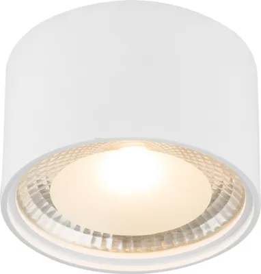 Produktbild von Globo Lighting Deckenleuchte Metall weiß, Glas klar, satiniert, ø: 113mm, H: 80mm, inkl. LED 12W 230V, 1300lm Source, 980lm Output, 3000K