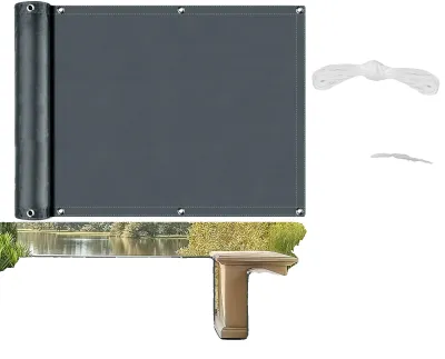 Image de Écran d'intimité, matériau Oxford durable, résistant aux UV, gris foncé, 0,9 x 5 m