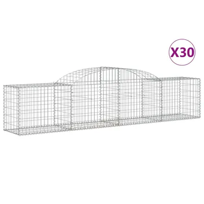 Produktbild von Gabionen mit Hochbogen 30 Stk. 300x50x60/80 cm Verzinktes Eisen