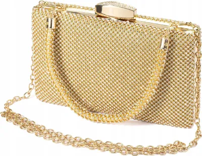Image de Sac À Main Doré, Pochette De Soirée, Sac À Main À Maillon, Strass