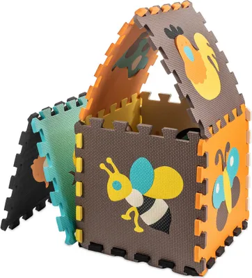 Produktbild von KIK KX5208 Kontrastowe puzzle piankowe 85 cm x 85 cm 9 elementów Kolorowe