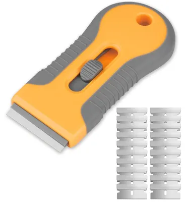 Image de Grattouille pour plaques de cuisson en verre, avec 20 lames de rechange