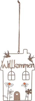 Produktbild von UNUS Willkommensschild Haus, Aufhänger aus Metall, 30 cm hoch
