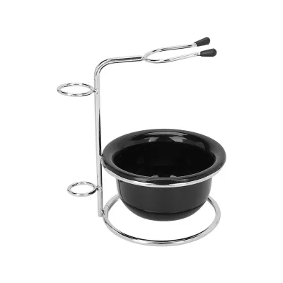 Zdjęcie produktu dla Miska do golenia dla mężczyzn, zestaw do pielęgnacji i czyszczenia brody ze stali nierdzewnej, miska do golenia z podstawką, zestaw narzędzi do golenia dla fryzjerów