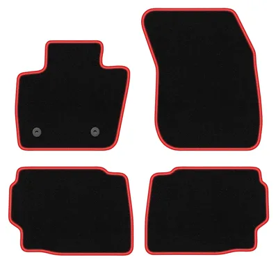 Produktbild von Fußmatten Automatten Velours Schwarz/Rot für Ford Mondeo MK5 2015- Set 4-tlg