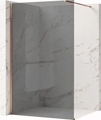 Zdjęcie produktu dla Ścianka Prysznicowa Rea Flexi Grey 120 Brush Copper