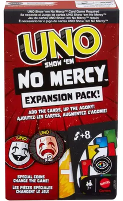 Produktbild von Mattel Games UNO Show 'em No Mercy Erweiterungsset des Kartenspiels für Kinder, Erwachsene, Familienabende und Partys, Kartenspiel, Familie, 7 Jahr(e)