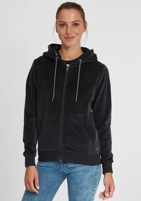 Produktbild von OXMO OXNicky Damen Sweatjacke Kapuzenjacke Hoodie mit Kapuze Kängurutasche Baumwollmischung Regular fit