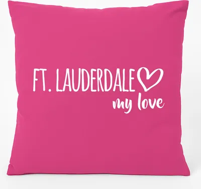 Produktbild von Huuraa Kissen Ft. Lauderdale my love 40x40cm mit Füllung Fuchsia Baumwolle Dekokissen Geschenkidee
