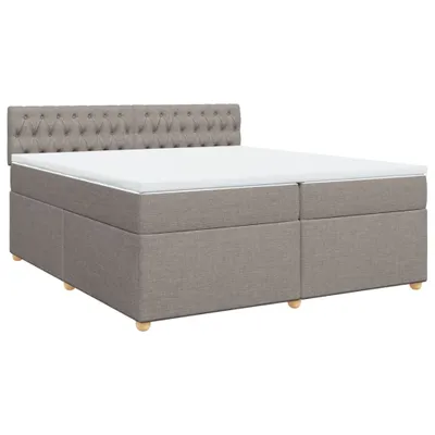 Zdjęcie produktu dla Łóżko sprężynowe z materacem Taupe 200x200 cm tkanina