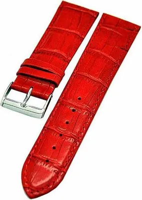 Produktbild von Uhrenarmband Kalbleder ROT 26mm mit Alligator-Struktur