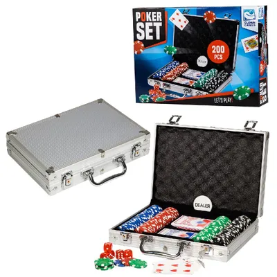 Obrázek produktu pro Clown Games 0603014, Pokerová sada, 2 věž/věží, 14 rok/roky, Hliník, Hliník, Čína
