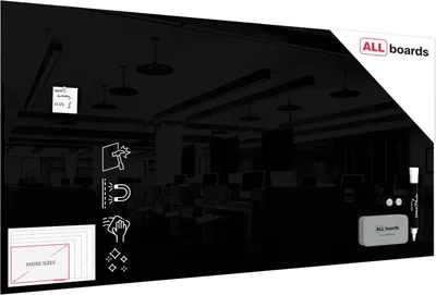 Immagine prodotto di Lavagna in vetro nera magnetica 200x100 cm CLASSIC + GRATIS