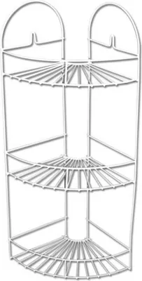 Obrázek produktu pro Polička koupelnová rohová 3 patra bílá 39x32x15cm