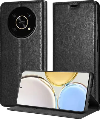 Immagine prodotto di Cadorabo cover per Honor MAGIC 4 LITE in NIGHT BLACK custodia protettiva con chiusura magnetica, funzione stand e slot per carte di credito custodia flip case custodia per cellulare flap cover book case