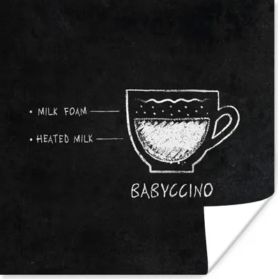 Produktbild von MuchoWow® Poster Zitate - Babyccino - Kaffee - Text - Vintage 50x50 cm - Wohnzimmerdekoration