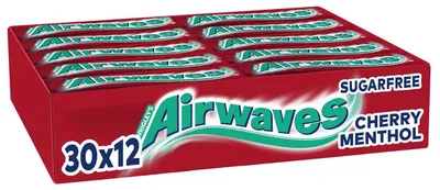 Immagine prodotto di Espositore da banco per gomme da masticare senza zucchero Airwaves Cherry Menthol 30x12s