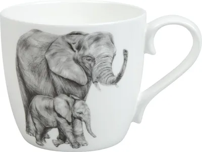 Image de Könitz Mug Amazing Animals - Elefanten, Tasse, Tasse à café, Bone China, 450 ml, 11 2 057 2761