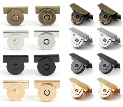 12 Paar magnetische Druckknöpfe, nahtlose Schließung, 4 Farben, Metall