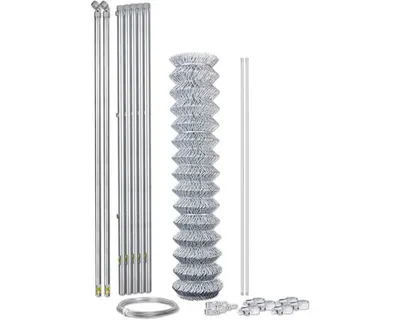 Zdjęcie produktu dla Alberts 634216 Ogrodzenie z siatki drucianej jako kompletny zestaw ogrodzeniowy, do zabetonowania, ocynkowane, wysokość 100 cm, długość 10 m