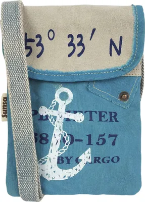 Produktbild von Sunsa Damen Maritim/Anker Design Umhängetasche. Kleine Canvas Messenger Tasche. Vegan Crossover Bag