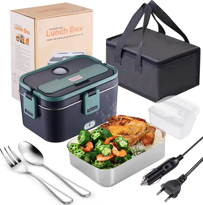 Produktbild von Lunchbox Elektrisch, 1,8l Elektrische Lunchbox 60W Electric Lunch Box 12v 24v 220v Elektrische Brotdose ThermobehäLter Für Auto Lkw Büro