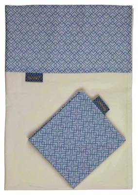 Immagine prodotto di Set di lenzuolo e federa, 100 x 150 cm, bianco/blu