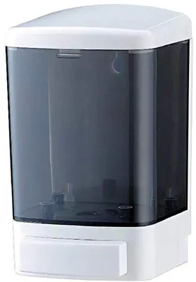 Immagine prodotto di Dispenser manuali per liquidi in plastica per bagno e cucina, neri e trasparenti, salvaspazio.