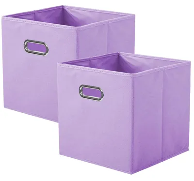 Produktbild von Stoffaufbewahrungsboxen, 2-teiliges Set faltbarer Aufbewahrungswürfel mit Metallgriff für Kleiderschrank und Spielzeug