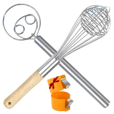Schneebesen-Set 2-teilig, Edelstahl, 30 cm + Dough Whisk